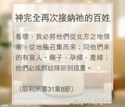Soooradio 基督教廣播電台 教會年曆靈修（0036） - 神完全再次接納祂的百姓